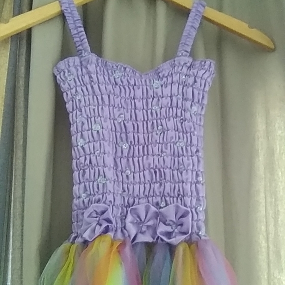 Girls fancy rainbow fairy dress size xl handmade - Picture 2 of 6